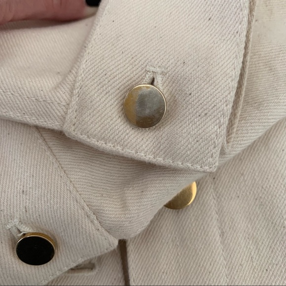 Co Brand Denim Avec Francois Girbaud Ivory A-Line Peplum Jacket Size Small - Picture 9 of 12